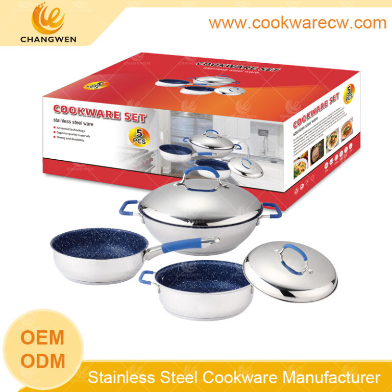 Revestimento de frigideiras antiaderente wok alças e botões de fio de aço inoxidável com tampa de silicone tampa de material de alta qualidade CW52016-5-1